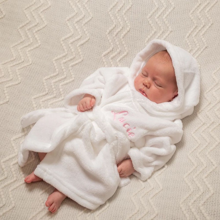 Clothing Millie & Ralph Outfits | Personalised Super Soft Dressing Gown - White