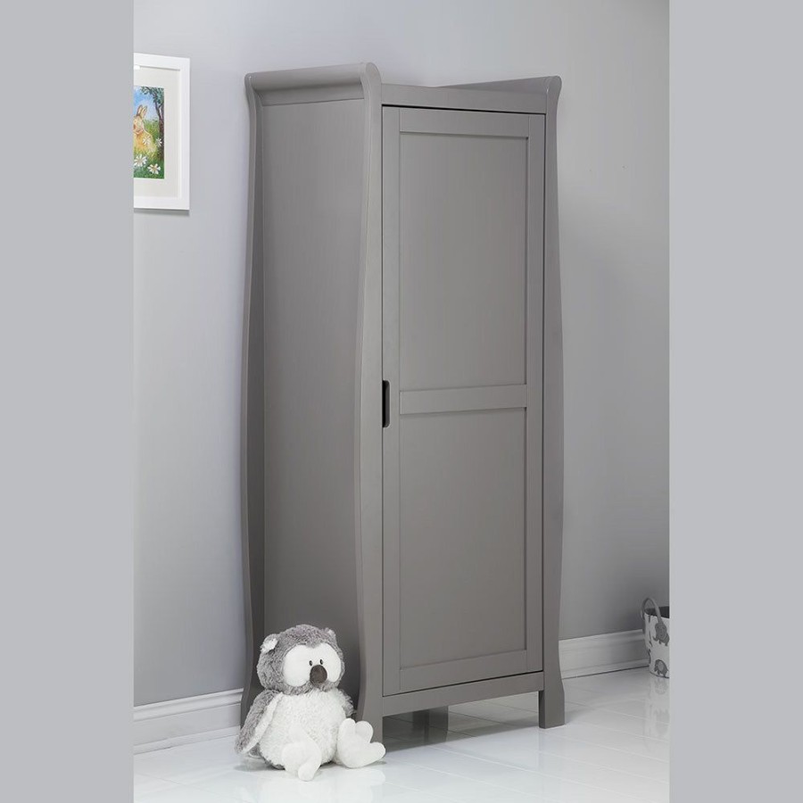 Nursery & Home Obaby Wardrobes | Obaby Stamford Sleigh Single Wardrobe - Taupe Grey