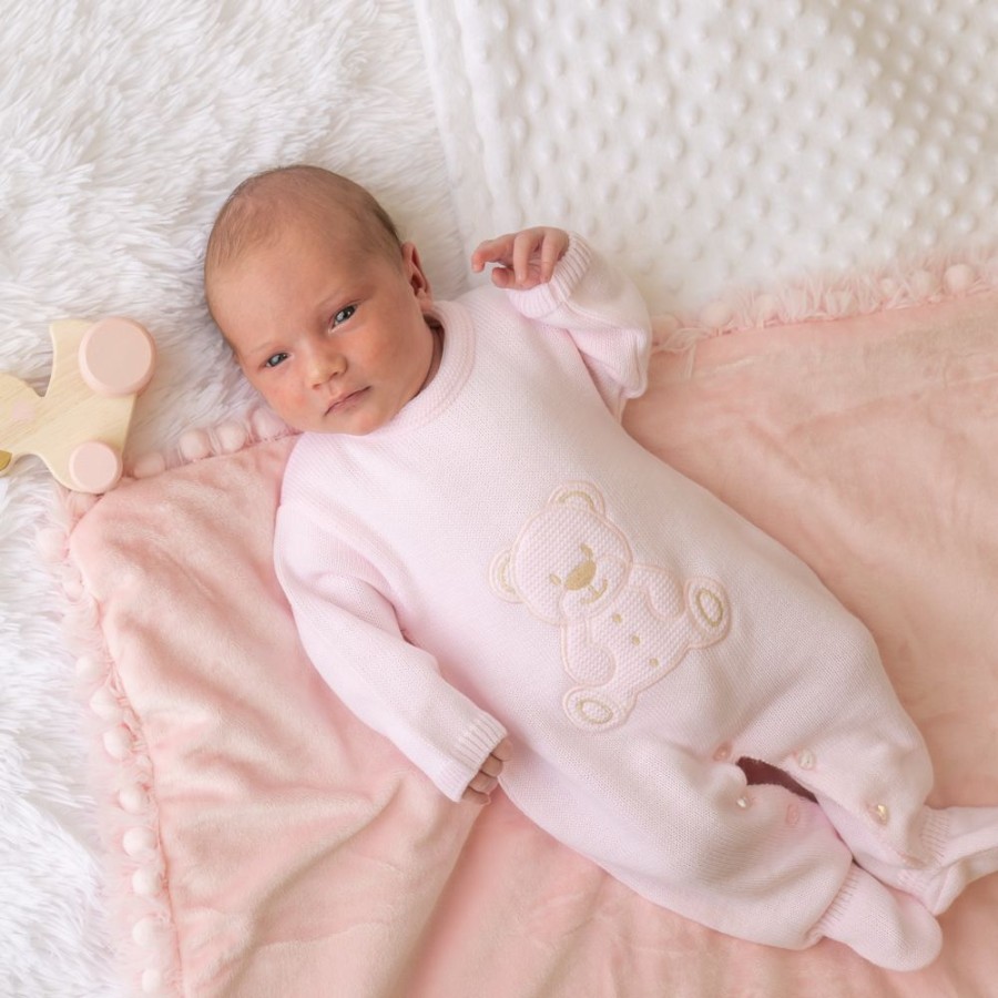 Clothing Dandelion Outfits | Pink Teddy Knitted Onesie