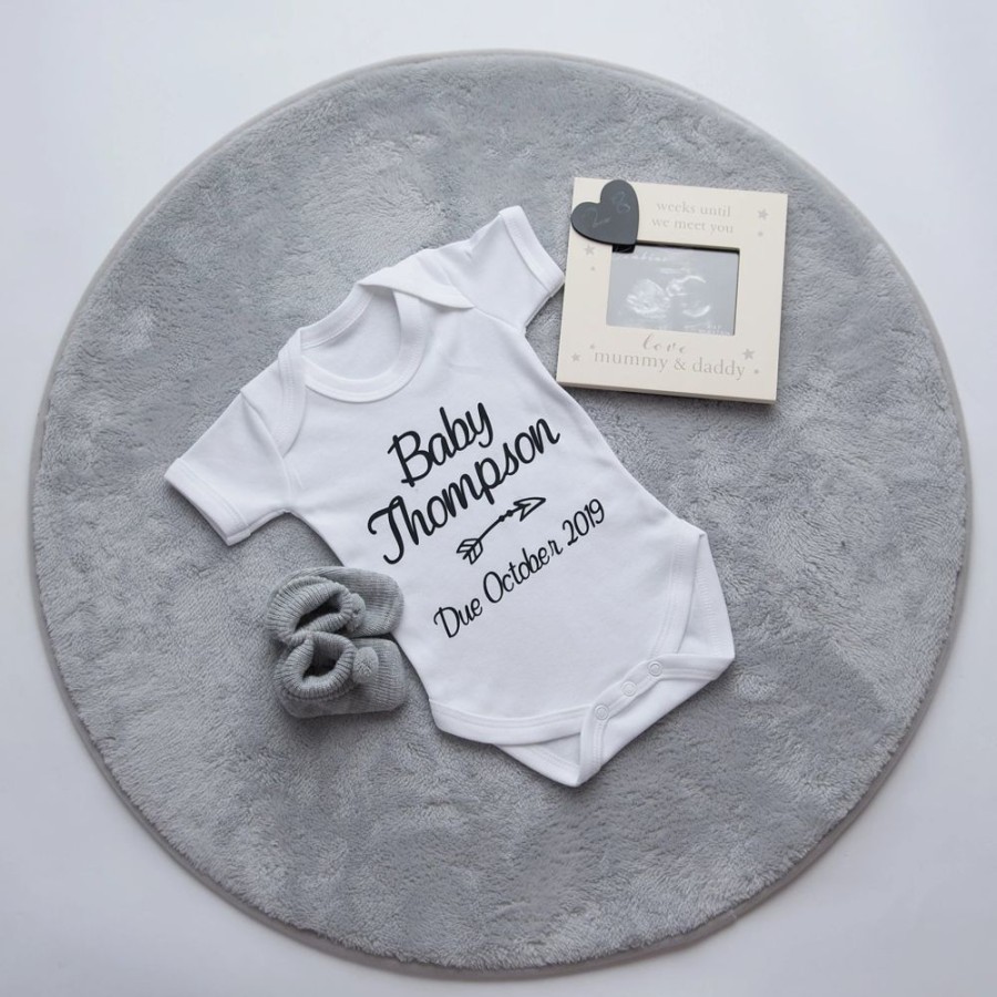 Personalised Millie & Ralph | Personalised 'Baby... Due' Announcement Vest