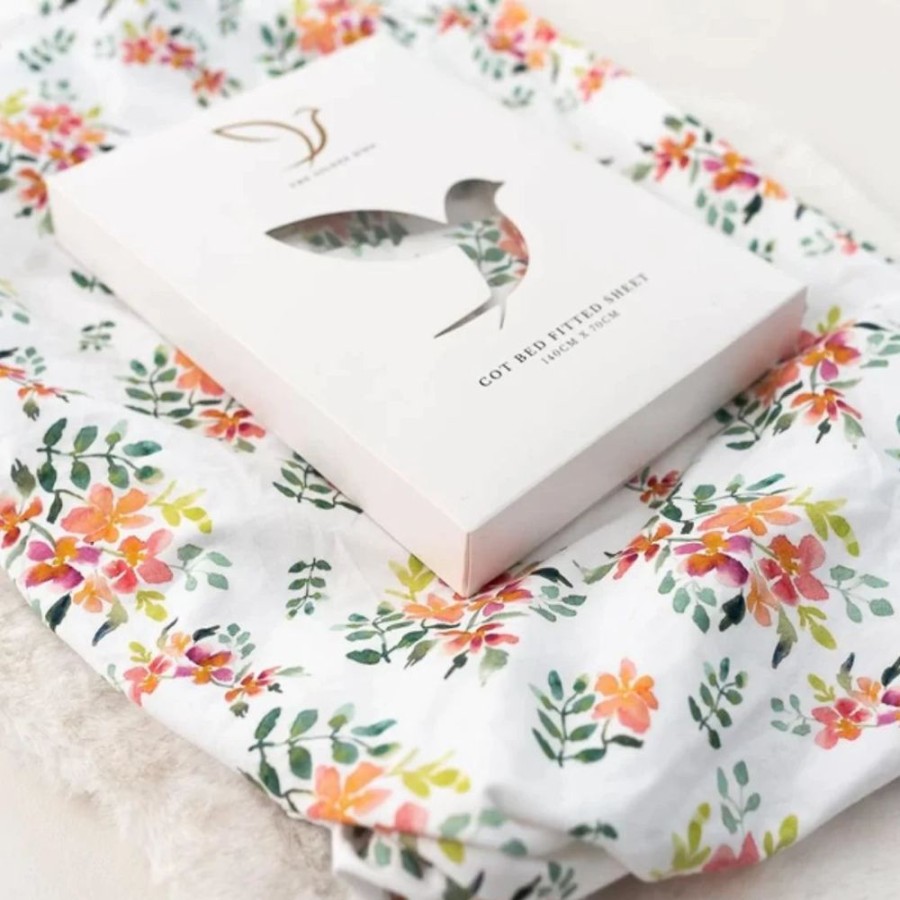 Nursery & Home Gilded Bird Bedding & Sleepwear | Gilded Bird Fitted Cotbed Sheet - Pretty Stems