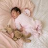 Clothing Dandelion Knitwear | Pink Cable Knitted Onesie