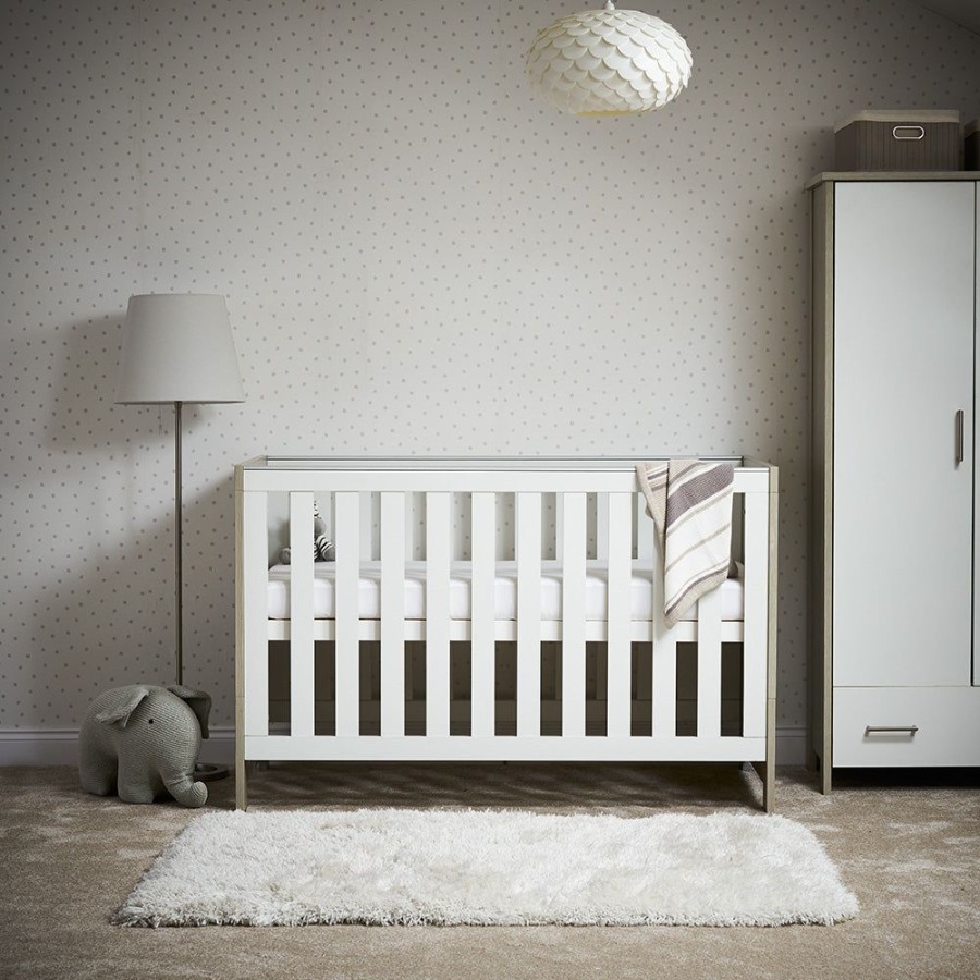 Nursery & Home Obaby Cots & Cotbeds | Obaby Nika Cot Bed - Grey Wash & White