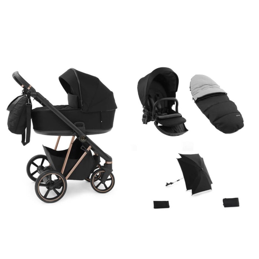 Prams & Pushchairs BabyStyle | Babystyle Prestige Vogue 8 Piece Bundle - Ebony With Copper Chassis &