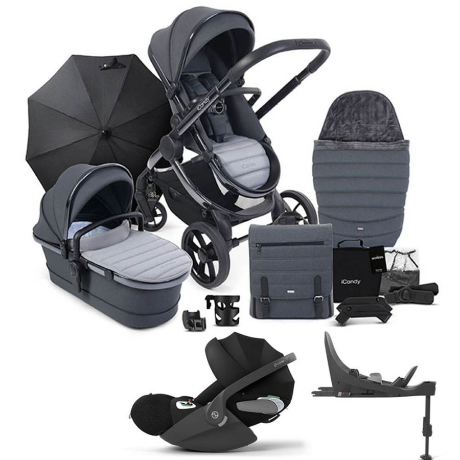 Prams & Pushchairs iCandy | Icandy Peach 7 Travel Bundle With Cloud T & Base - Phantom/Truffle