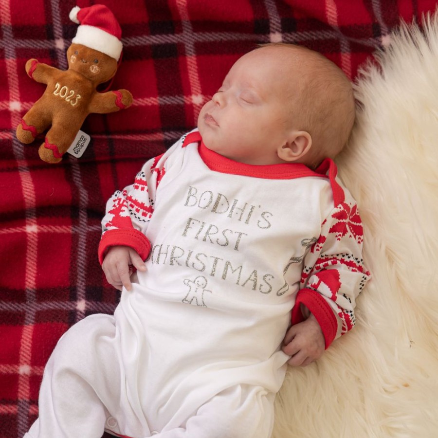 Clothing Millie & Ralph Sleepsuits | Personalised Reindeer Fairisle 'First Christmas' Sleepsuit