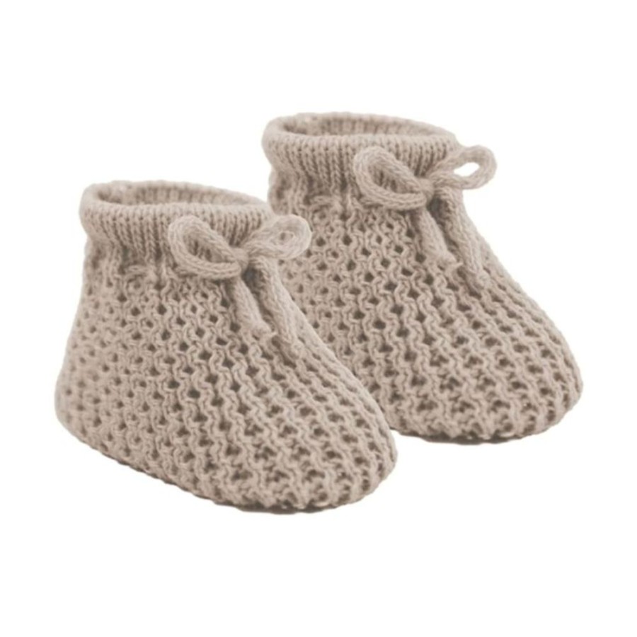 Clothing Millie & Ralph Shoes & Booties | Coffee Knit Bow Booties