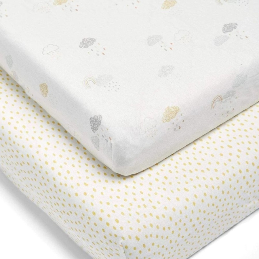 Nursery & Home Mamas & Papas Bedding & Sleepwear | Mamas & Papas 'Dream Upon A Cloud' Cloud & Grey Cotbed Sheets - 2 Pack