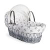 Nursery & Home Clair De Lune Moses Baskets & Bedside Cribs | Clair De Lune Rachel Riley Bunny Grey Wicker Moses Basket - Grey