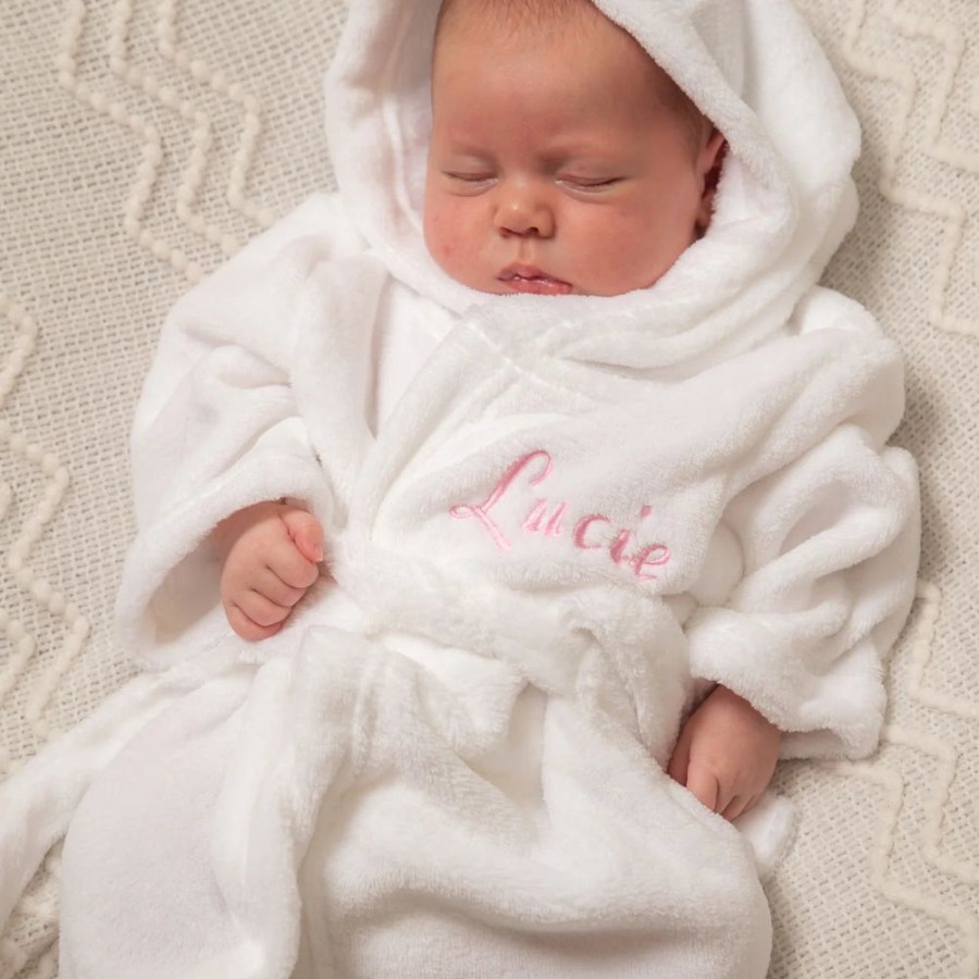 Personalised Millie & Ralph | Personalised Super Soft Dressing Gown - White