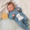 Clothing Dandelion Outfits | Dusky Blue Teddy Knitted Onesie