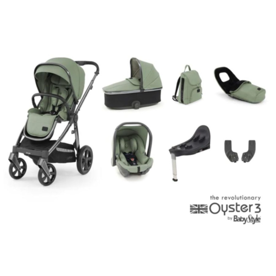 Prams & Pushchairs BabyStyle | Oyster 3 Luxury 7 Pc Travel System Bundle - Spearmint