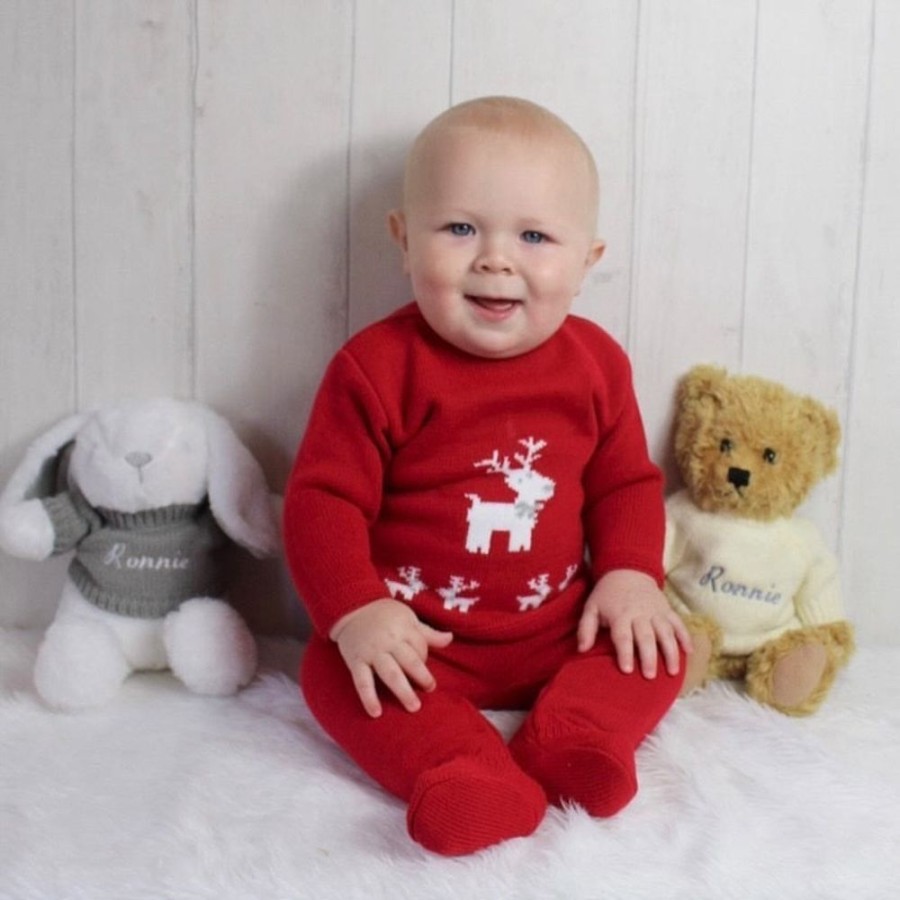 Clothing Dandelion Knitwear | Red Reindeer Knitted Set