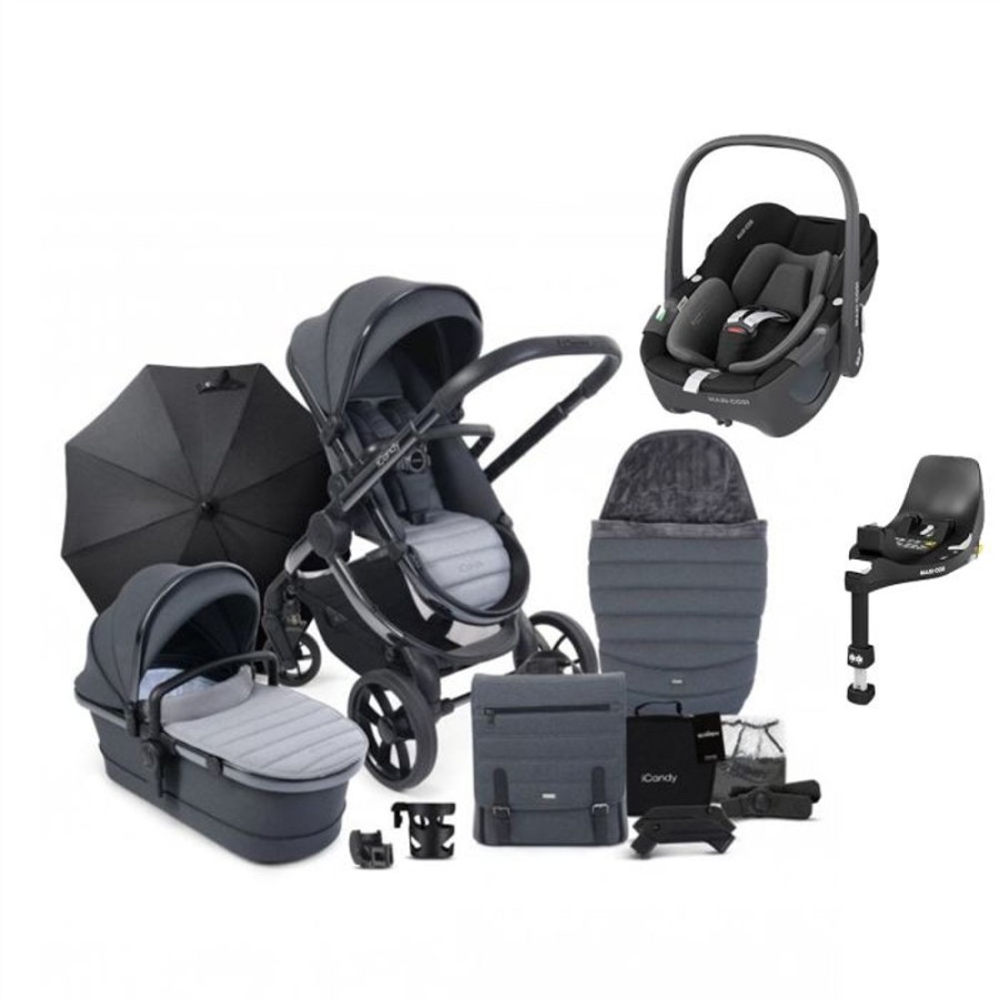 Prams & Pushchairs iCandy | Icandy Peach 7 Travel Bundle With Pebble 360 & Base - Phantom/Truffle