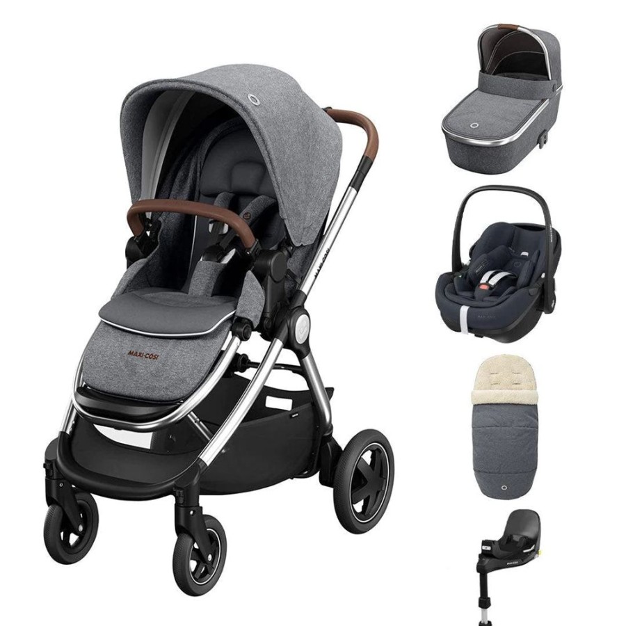 Prams & Pushchairs Maxi-Cosi | Maxi-Cosi Adorra Luxe Pebble 360 Pro + Base Travel System - Twillic Gr