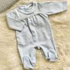 Clothing Calamaro Sleepsuits | Blue Dimple Print Sleepsuit