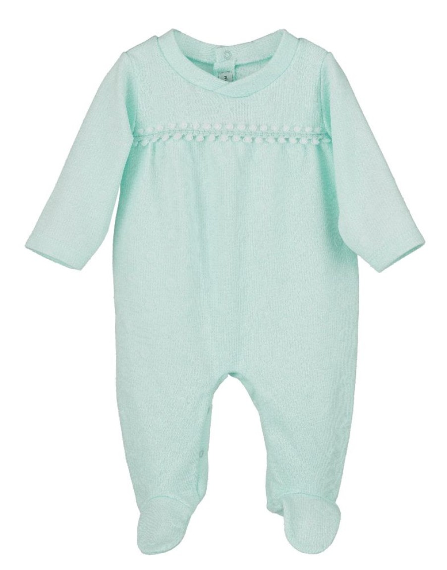 Clothing Calamaro Sleepsuits | Blue Dimple Print Sleepsuit