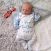 Clothing Millie & Ralph Sleepsuits | Personalised Blue Snowman 'First Christmas' Sleepsuit