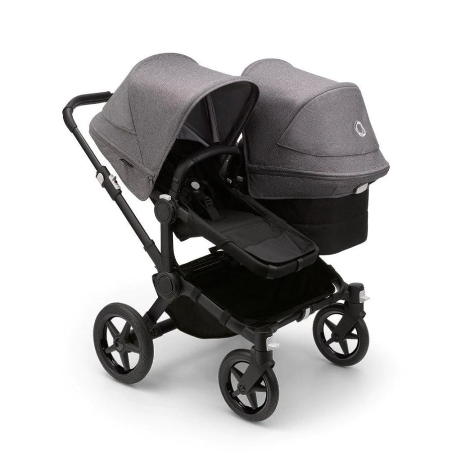 Prams & Pushchairs Bugaboo | Bugaboo Donkey 5 Duo Complete Pushchair - Black/Grey Melange