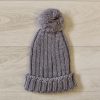 Clothing Millie & Ralph Hats | Grey Knitted Pom Hat