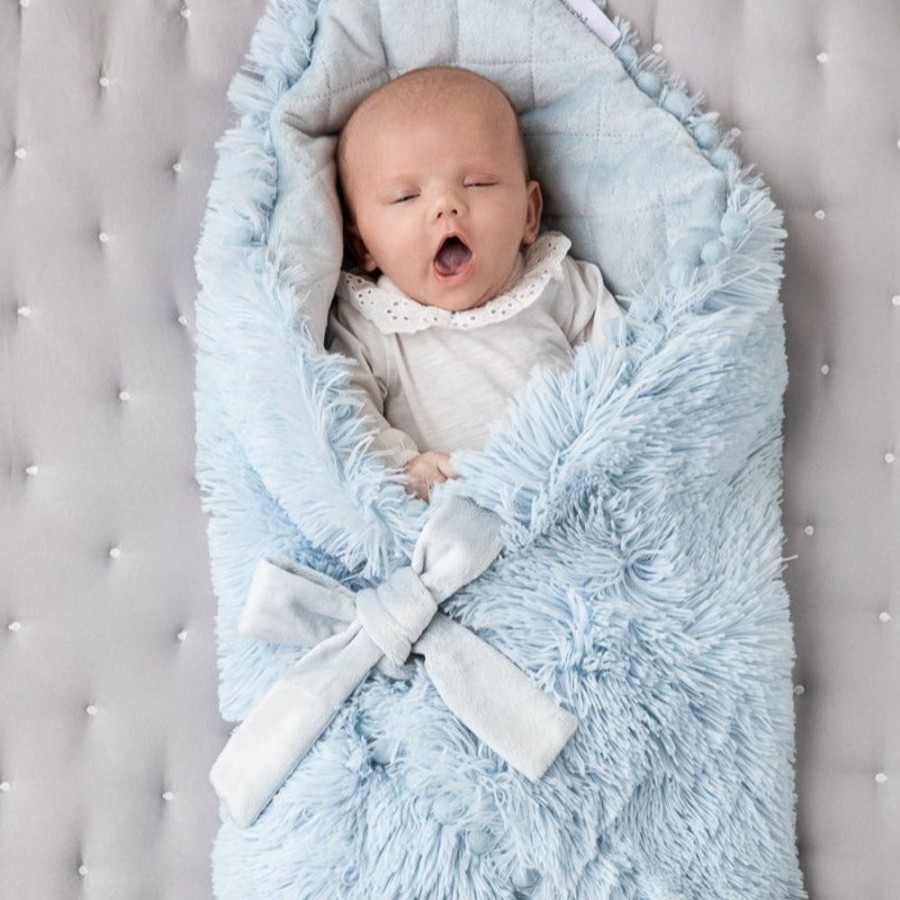 Nursery & Home Bizzi Growin Gifts | Luxuriously Soft Koochiwrap Blanket - Powder Blue | Millie & Ralph