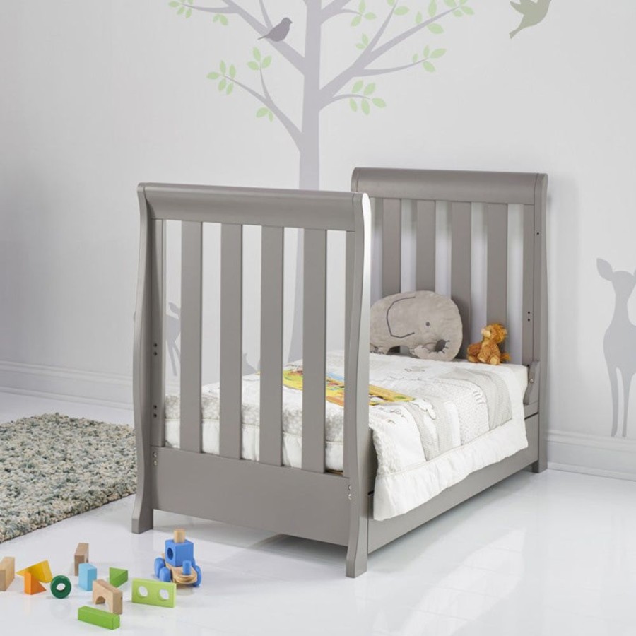 Nursery & Home Obaby Cots & Cotbeds | Obaby Stamford Mini Cot Bed - Taupe Grey