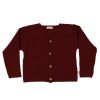 Clothing Millie & Ralph Knitwear | Burgundy Long Sleeved Knitted Cardigan