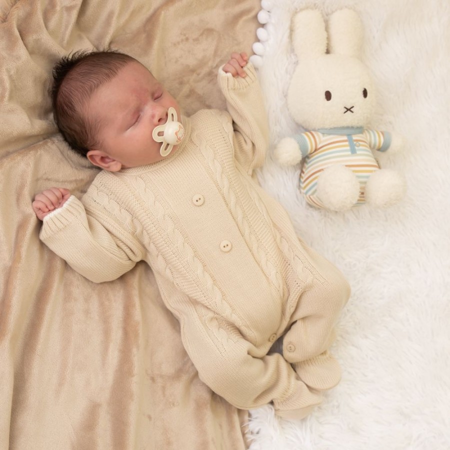 Clothing Millie & Ralph Outfits | Cable Button Onesie | Blue Cable Onesie | Millie & Ralph