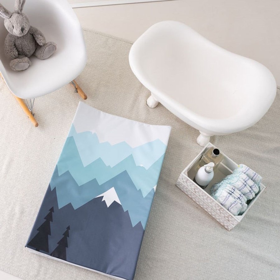 Nursery & Home Millie & Ralph Changing Mats | Gilded Bird Wedge Changing Mat - Blue Mountain