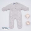 Clothing Pangasa Knitwear | Pangasa Grey Cable Knitted Babygrow