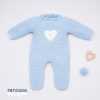 Clothing Pangasa Sleepsuits | Pangasa Powder Blue Knitted Sweetheart Babygrow