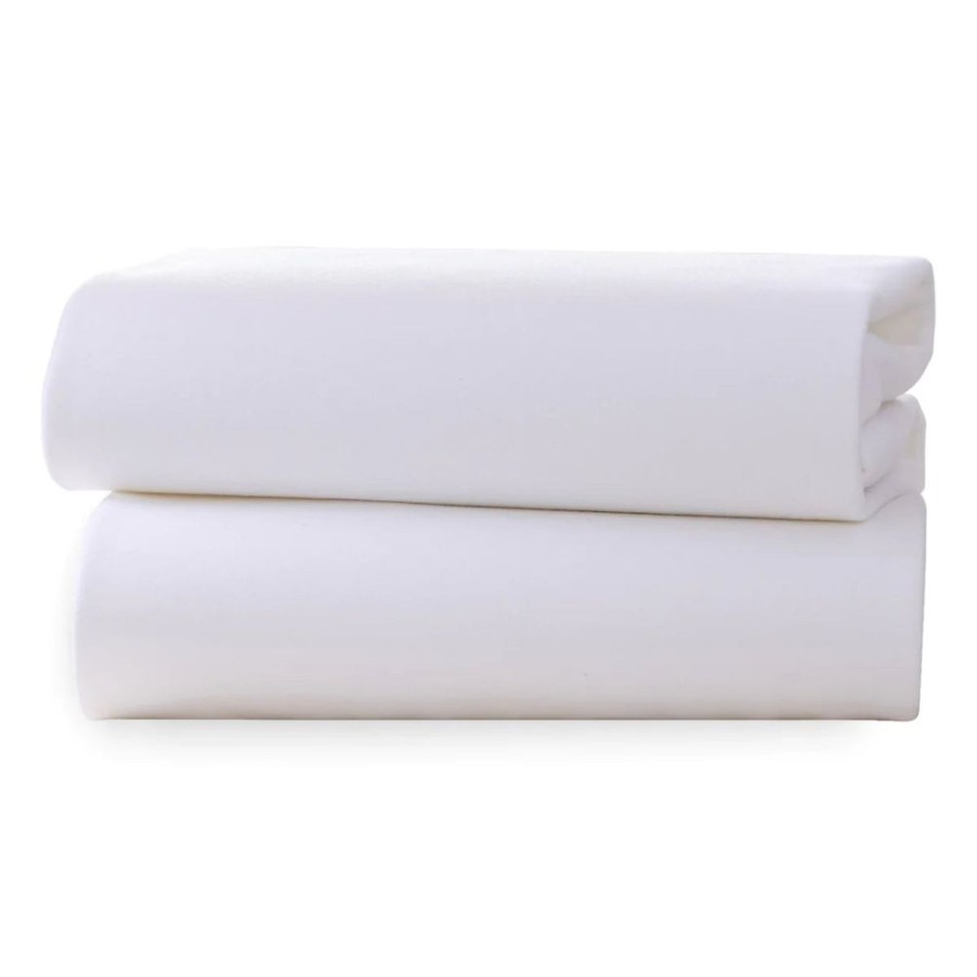 Nursery & Home Clair De Lune Bedding & Sleepwear | Clair De Lune 2 Pack White Fitted Cotton Sheets - Cot Bed