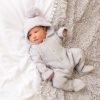 Clothing Dandelion Knitwear | Light Grey Knitted Hooded Pramsuit