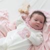 Clothing Millie & Ralph Sleepsuits | Floral Teddy Bear Velour Sleepsuit