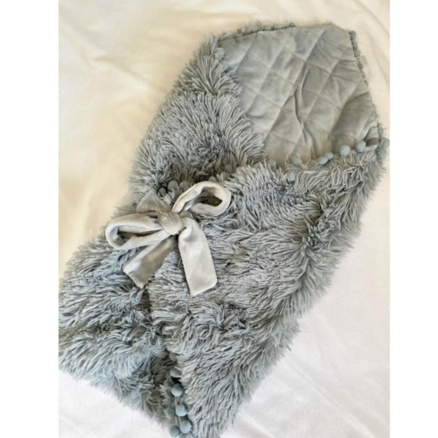 Clothing Bizzi Growin Blankets | Luxuriously Soft Koochiwrap Blanket - Dusky Blue | Millie & Ralph