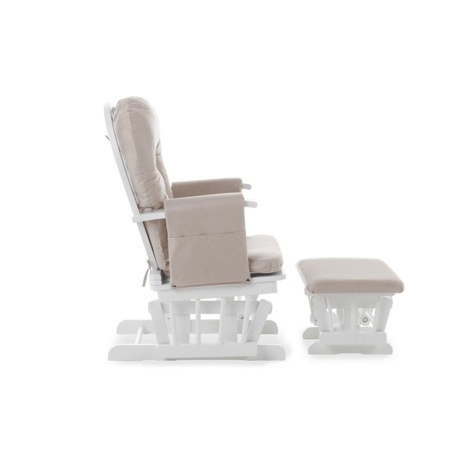 Nursery & Home Obaby Nursing Chairs | Obaby Reclining Glider Chair & Stool - Sand