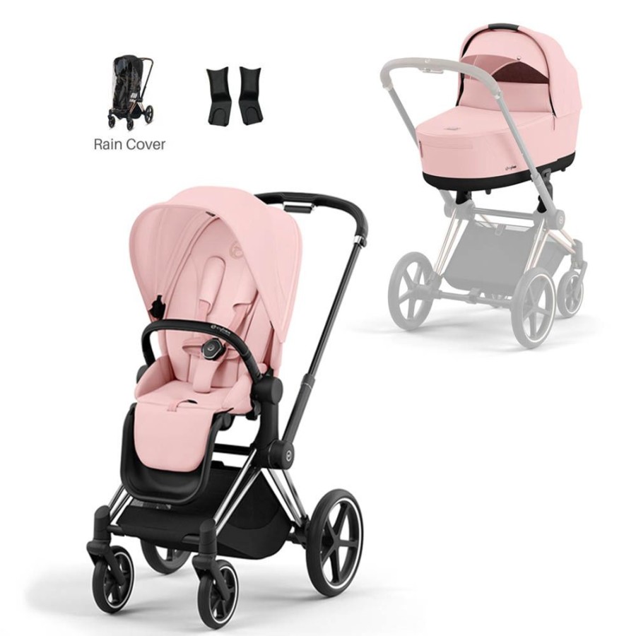 Prams & Pushchairs Cybex | Cybex Priam Pram Inc Lux Carrycot - Peach Pink