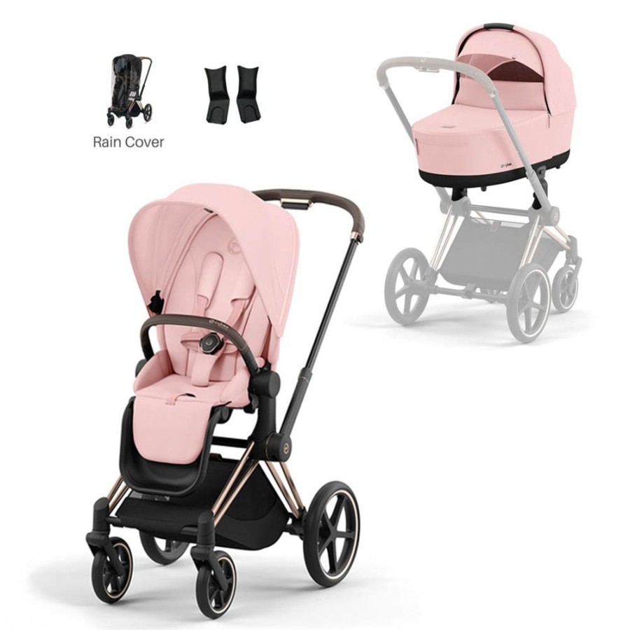 Prams & Pushchairs Cybex | Cybex Priam Pram Inc Lux Carrycot - Peach Pink