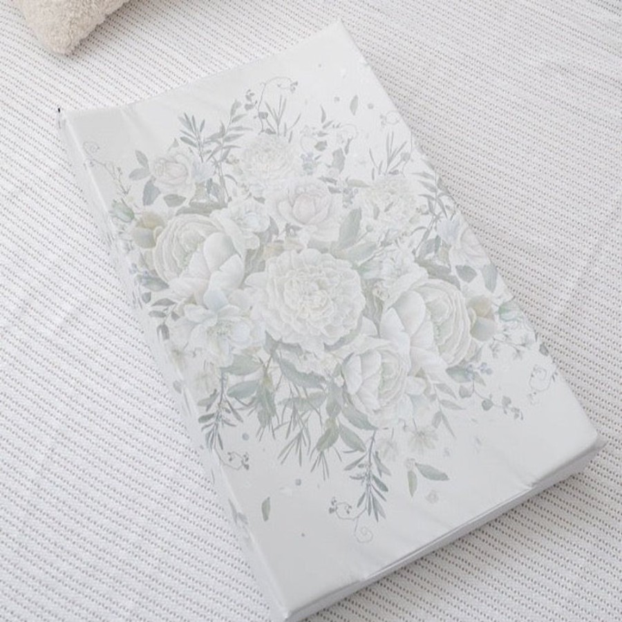 Nursery & Home Millie & Ralph Changing Mats | Gilded Bird Wedge Changing Mat - White Roses