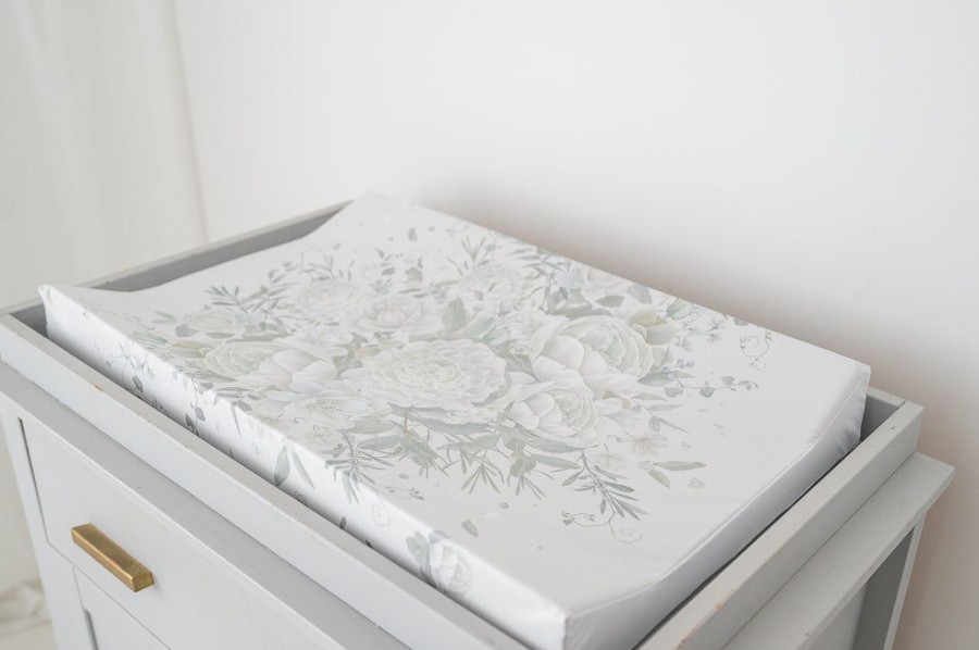 Nursery & Home Millie & Ralph Changing Mats | Gilded Bird Wedge Changing Mat - White Roses