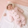 Clothing Millie & Ralph Jackets, Coats & Pramsuits | Light Pink Knitted Fur Pramsuit