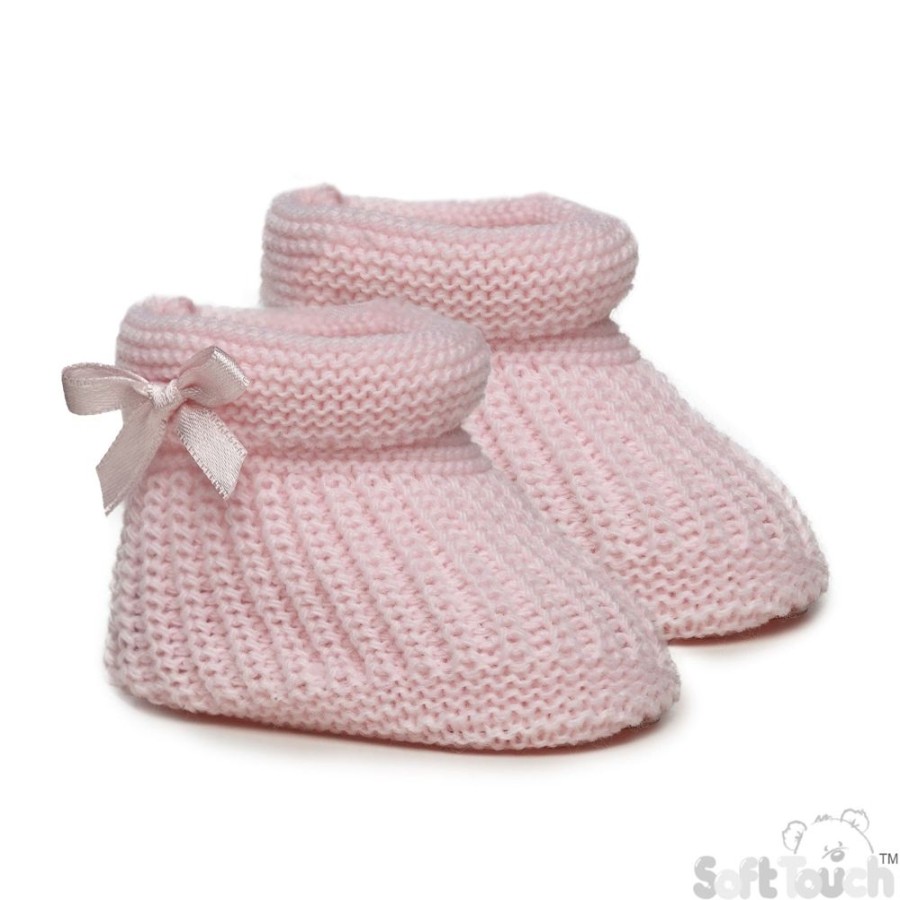 Clothing Millie & Ralph Shoes & Booties | Pink Bow Knit Booties