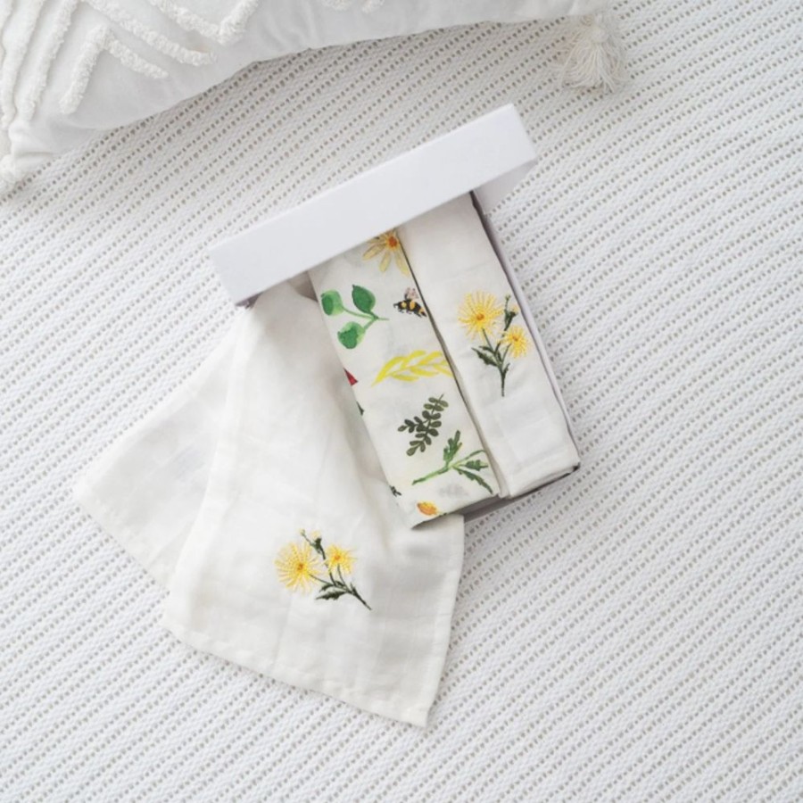 Clothing Gilded Bird Blankets | Gilded Bird Muslin Swaddle Set Of 3 - Wild Bee