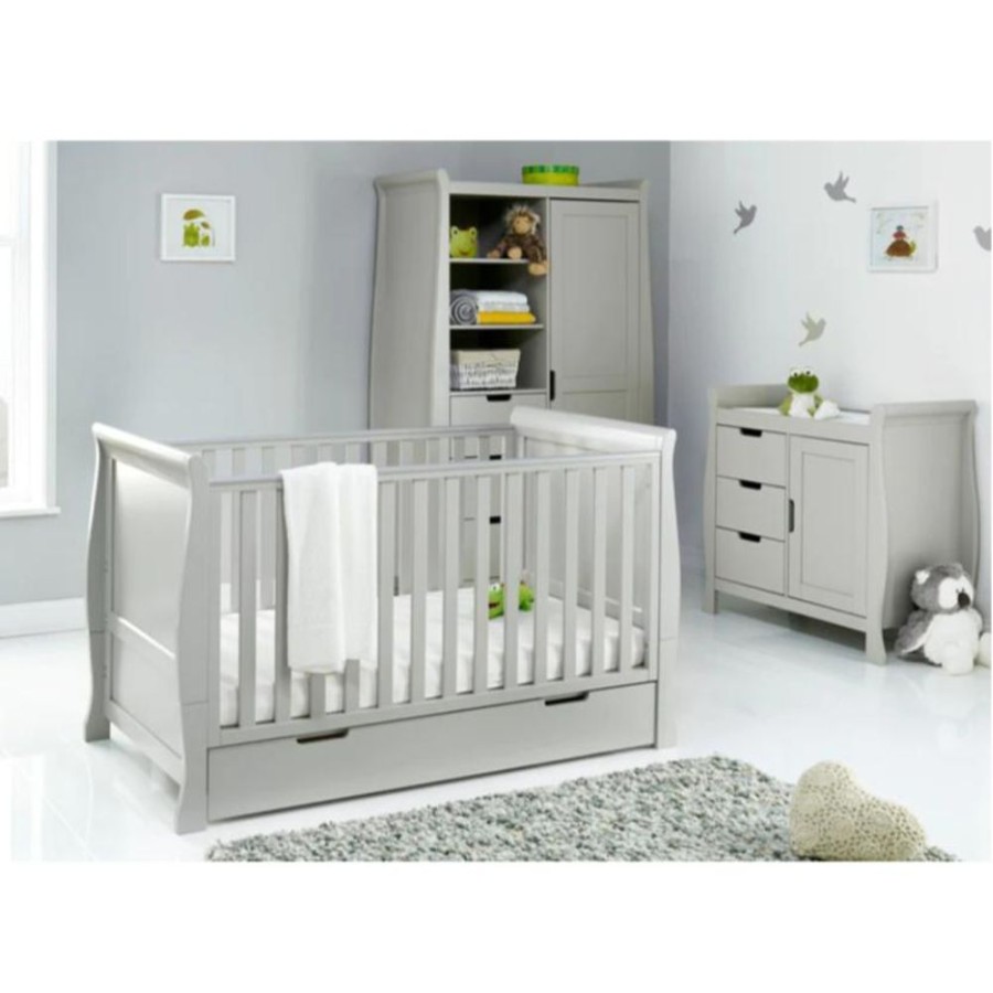 Nursery & Home Obaby 3 Piece Sets | Obaby Stamford Classic Sleigh 3Pc Nursery Furniture - Warm Grey