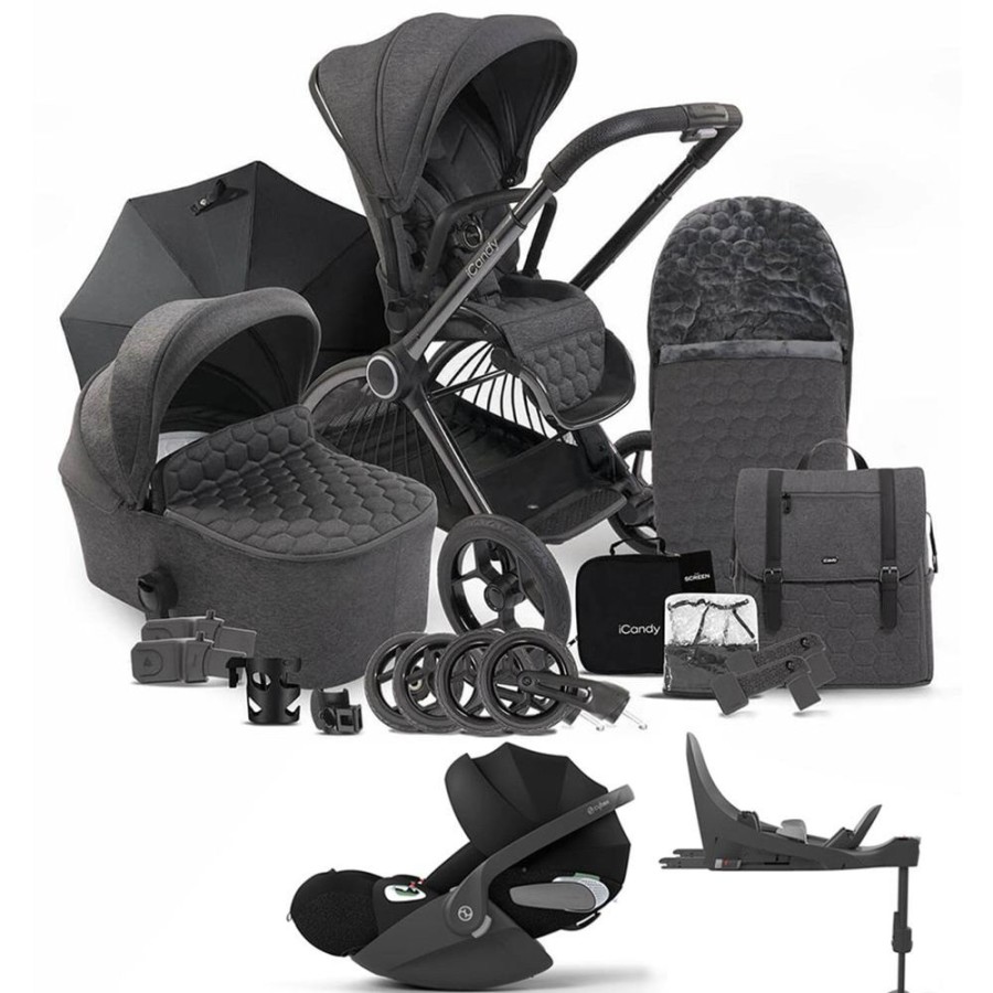 Prams & Pushchairs iCandy | Icandy Core Complete Bundle With Cloud T & Base - Dark Grey