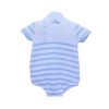 Clothing Pex Rompers | Joshua' White Knitted Blue Stripe Romper