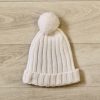 Clothing Millie & Ralph Knitwear | Ivory Knitted Pom Hat