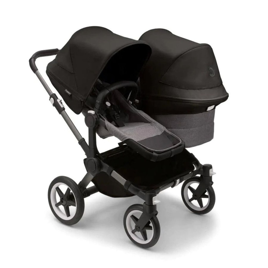 Prams & Pushchairs Bugaboo | Bugaboo Donkey 5 Duo Complete Pushchair - Grey Melange/Midnight Black