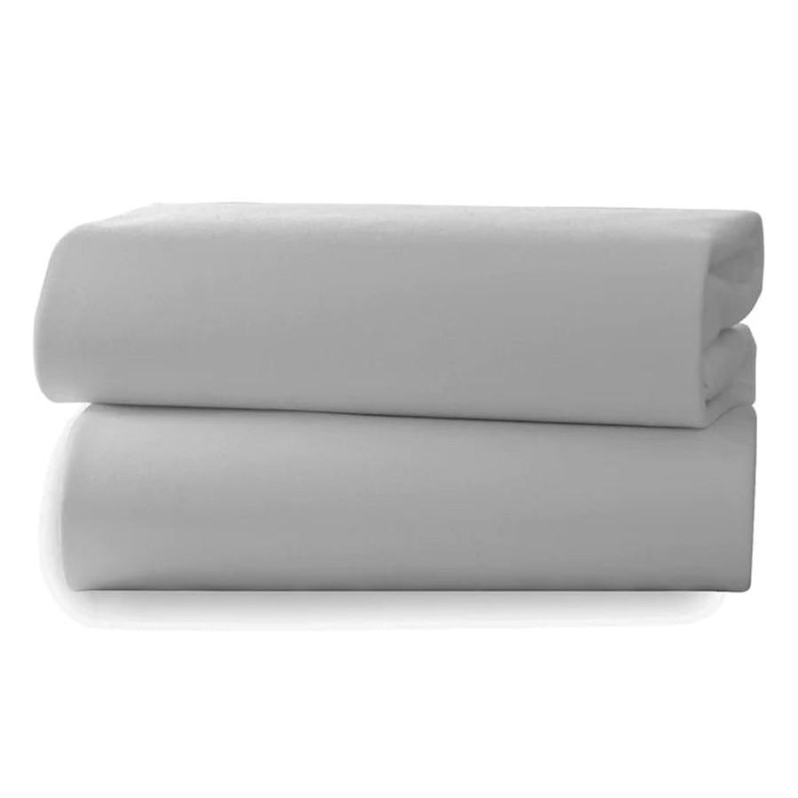 Nursery & Home Clair De Lune Bedding & Sleepwear | Clair De Lune 2 Pack Grey Fitted Cotton Sheets - Cot Bed