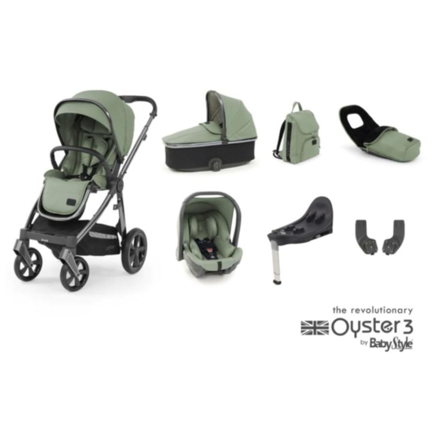 Prams & Pushchairs BabyStyle | Oyster 3 Luxury 7 Pc Travel System Bundle - Spearmint